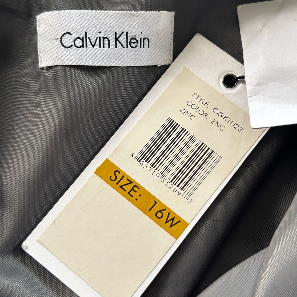 CALVIN KLEIN gray short sleeves pleated Dress SZ 16W NWT - Picture 5 of 11